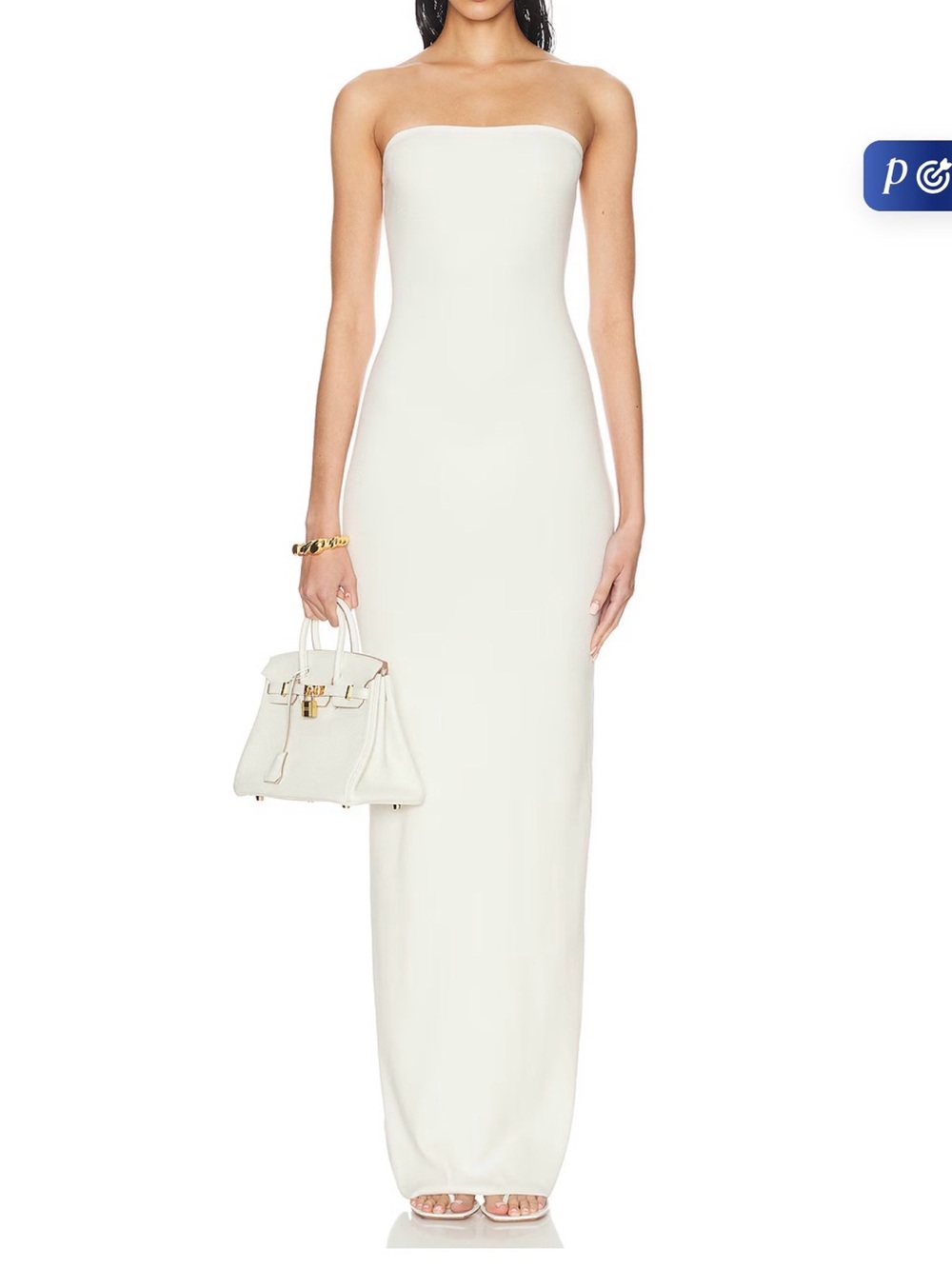NWT Eterne Strapless Tube Maxi Dress ribbed in ivory size XS
